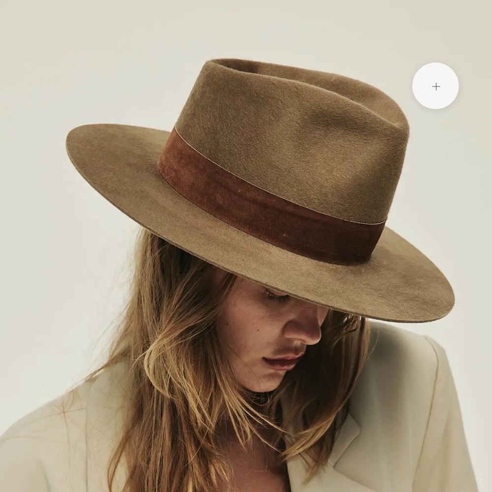 Janessa Leoné NWT ALARA HAT Stiffened Wool Fedora size large dark sand